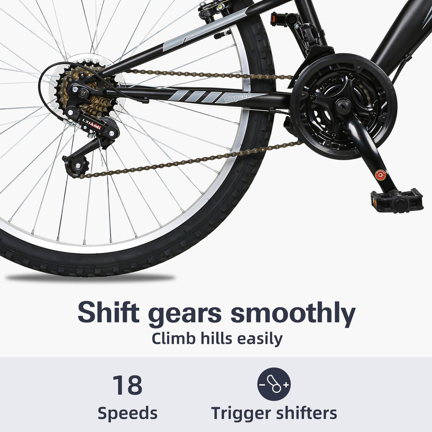 WEIZE Mountain Bike, 26 27.5 inch Outdoor Hybrid Bike,18-Speed/High-Carbon Steel/Dual Full Suspension, Adjustable Ergonomic Seat for Men Women Adult, MTB Bicycle with Suspension Fork,Sleek Colors