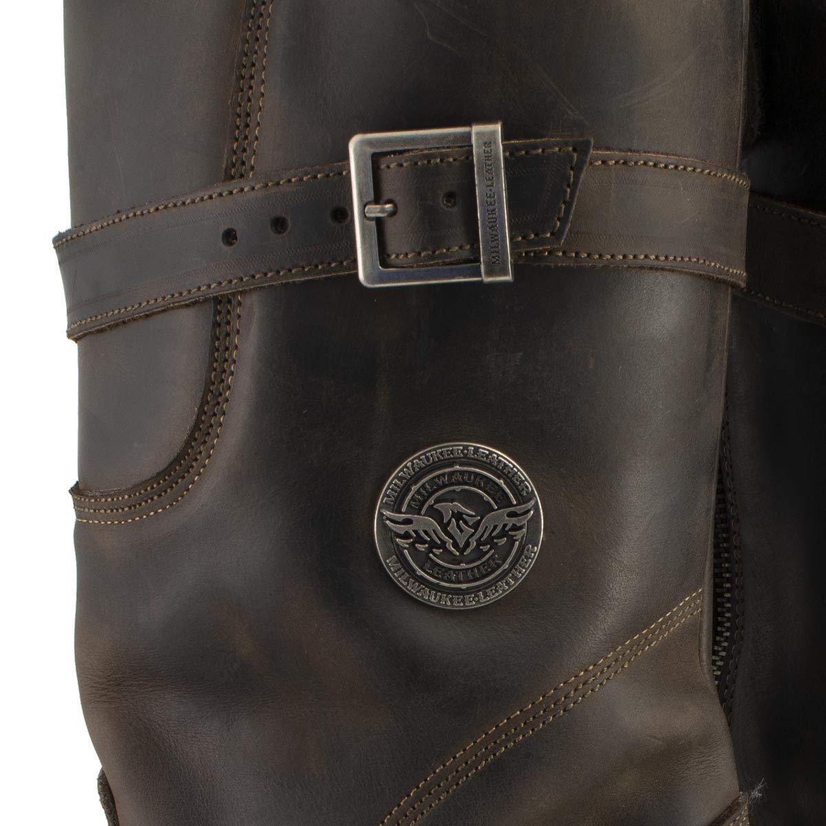Milwaukee Leather MBM9063 Men's Classic Distressed Brown Leather Motorcycle Engineer Riding Biker Boots - 11.5