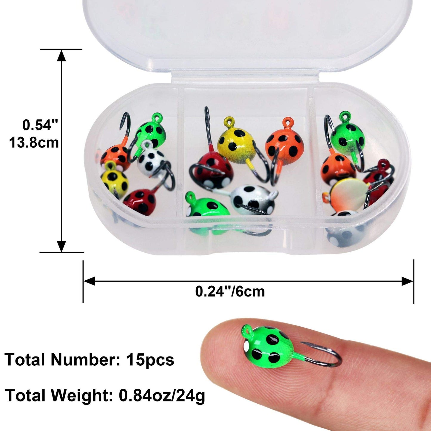THKFISH Ice Fishing Jigs Kit, Jigs Heads for Ice Fishing Gear, Ice Fishing Lures for Panfish, Crappie, Walleye, Perch, Trout and Bluegill 18/40/70pcs