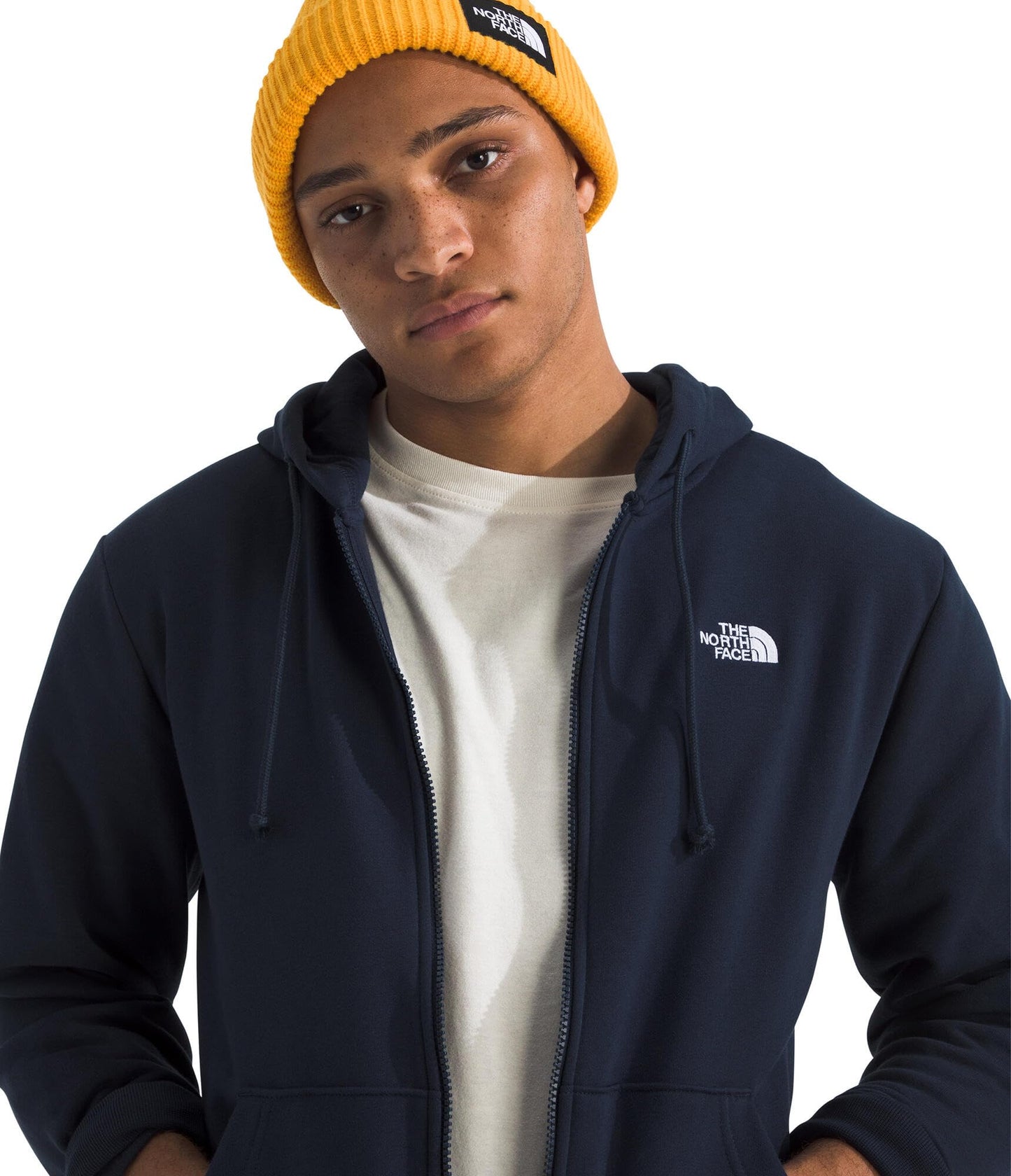 THE NORTH FACE Men's Evolution Simple Dome Full Zip Hoodie | 2 Piece Hood With Adjustable Drawcord, Classic Logo