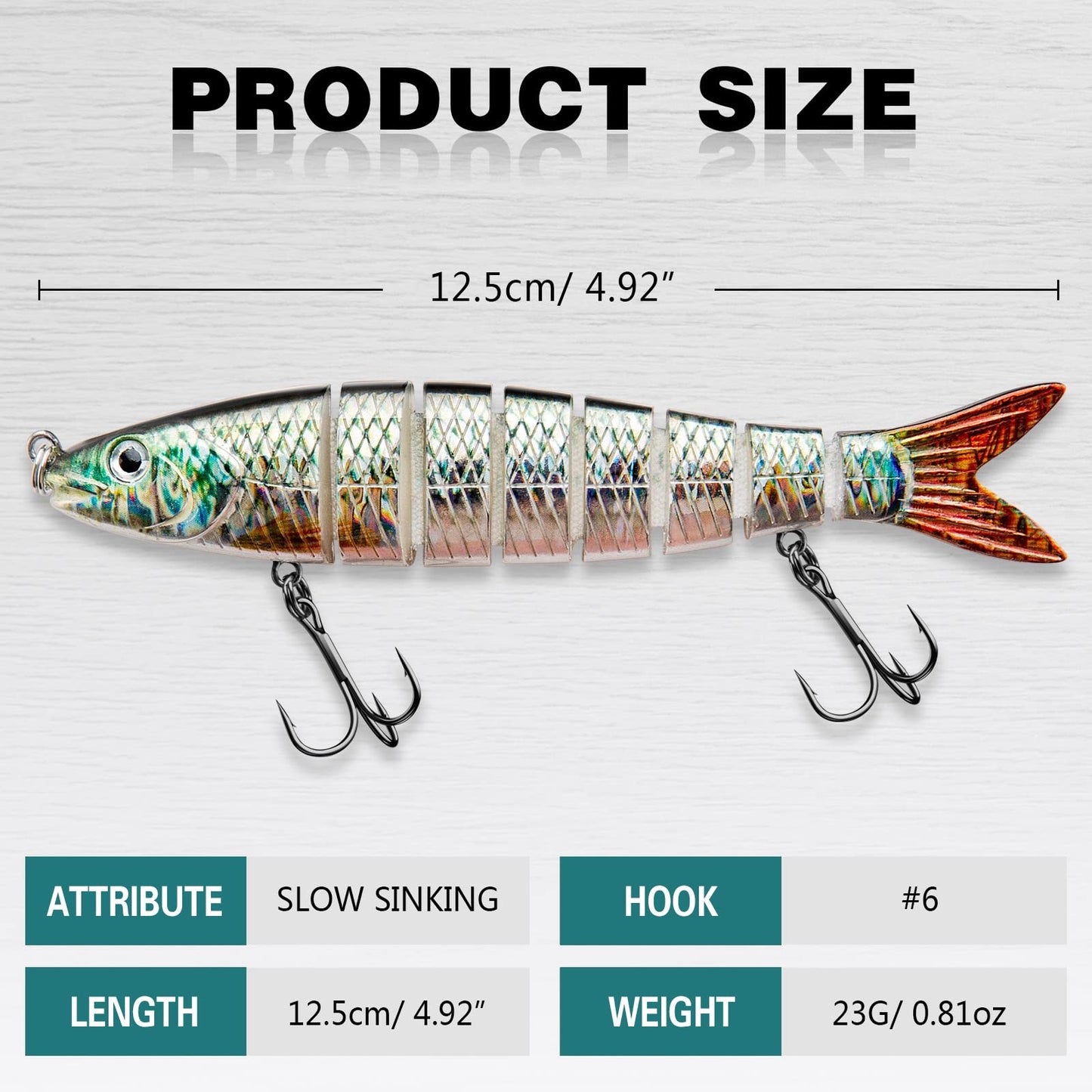 Bass Fishing Lure for Freshwater and Saltwater Lifelike Fishing Lures Multi Jointed Swimbait for Bass Trout Crappie Walleye Pike Fishing Gifts for Men