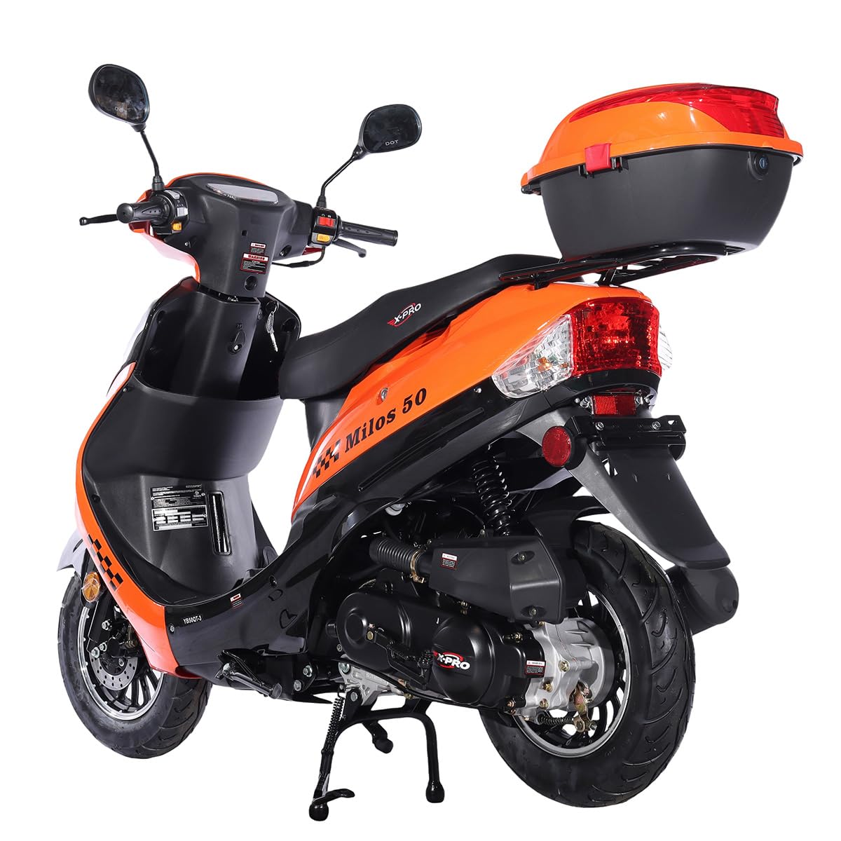 X-PRO Milos 50 Moped with 10" Aluminum Wheels, Electric/Kick Start! (Red)