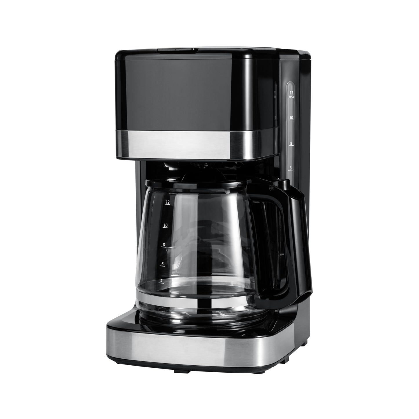 Amazon Basics Coffee Makers, 12-Cup Coffee Machines with Reusable Filter, Coffee Pots, Black & Stainless Steel