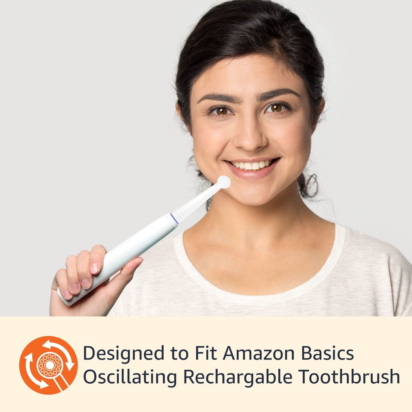 Amazon Basics Electric Toothbrush Replacement Heads, Action Clean, Compatible with Most Oral-B Brushes, White, 5 Count (Previously Solimo)