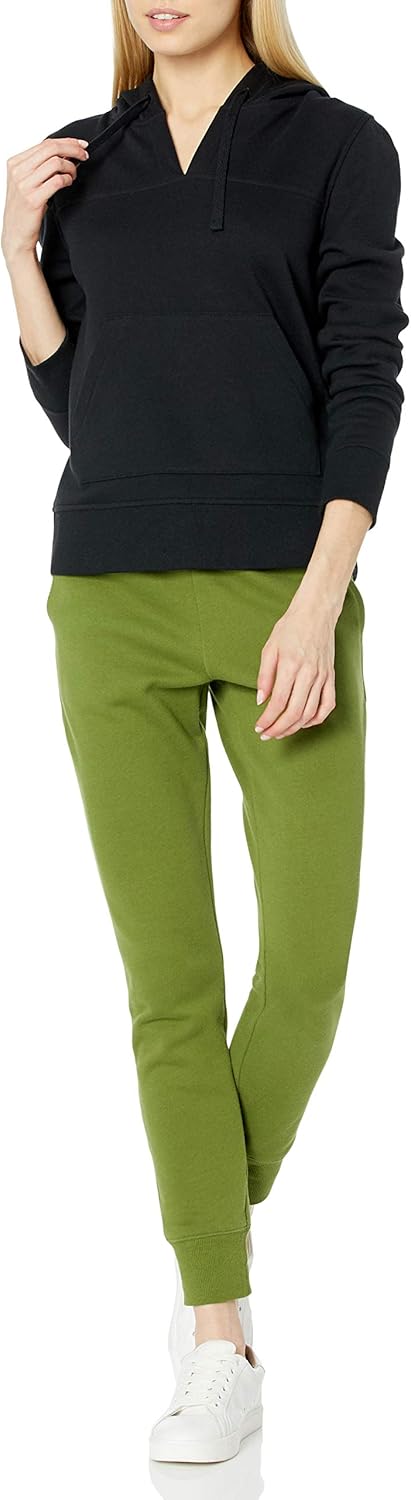 Amazon Essentials Women's Classic-Fit Long-Sleeve V-Neck Hooded Sweatshirt - Discontinued Colors