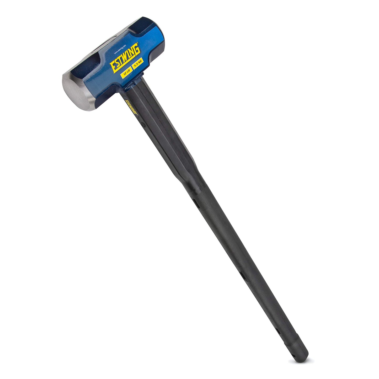 Estwing 16-Pound Hard Face Sledge Hammer for Demolition/Stake Driving, 50-55 HRC, 36-Inch Fiberglass Handle, Overstrike Protection, Textured Grip