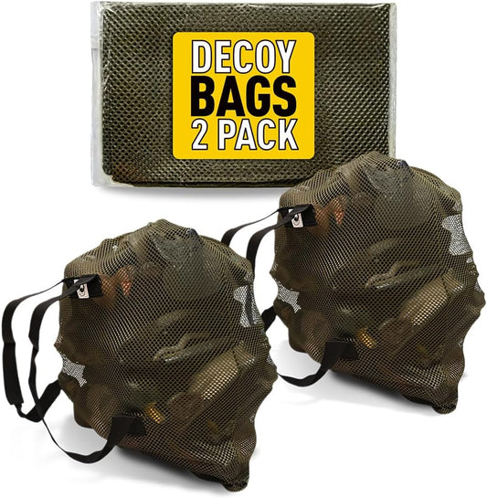 DecoyPro Mesh Decoy Bags - Hunting Equipment to Protect Turkey, Goose & Duck Decoys - 2 Decoy Bag Bundle - Fits Up to 2 Dozen Decoys