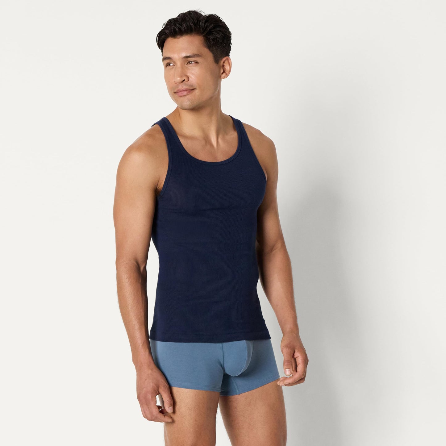 Amazon Essentials Men's Slim Fit Breathable Cotton Tank Undershirts, Pack of 6