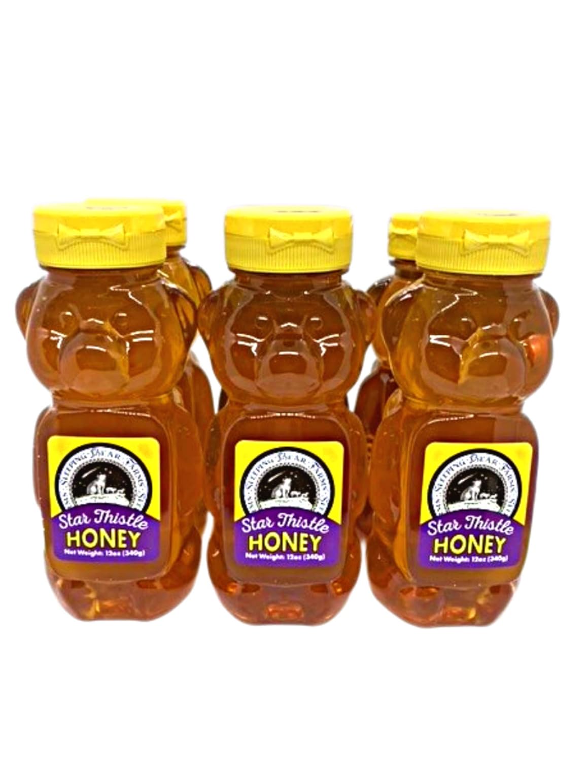 Star Thistle Honey Bear - Pure Michigan Honey, Unpasteurized, Unblended, No Additives - 12oz