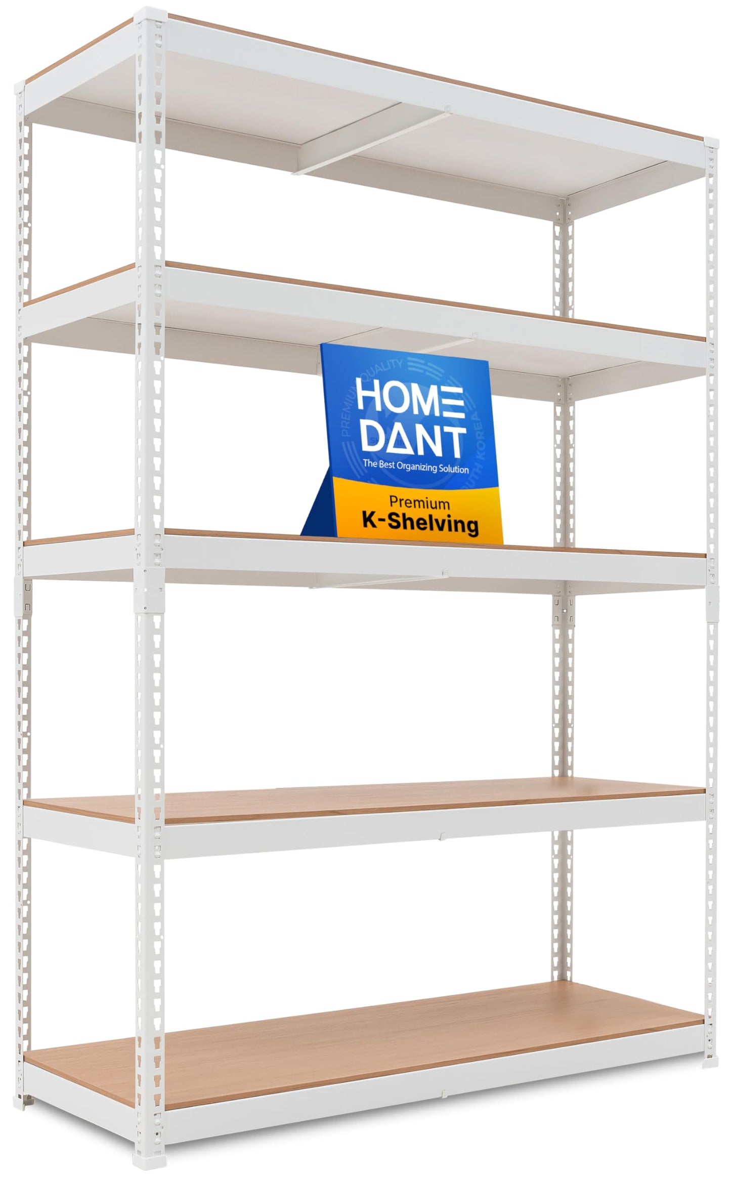 HOMEDANT 5 Tier Laminated Boltless Heavy Duty Garage Storage Adjustable Wide Size Metal Shelving Unit Utility Rack Shelves Organization Multipurpose Shelf Shed Warehouse 47.7"W x 24.1"D x 71.3"H 2Pack