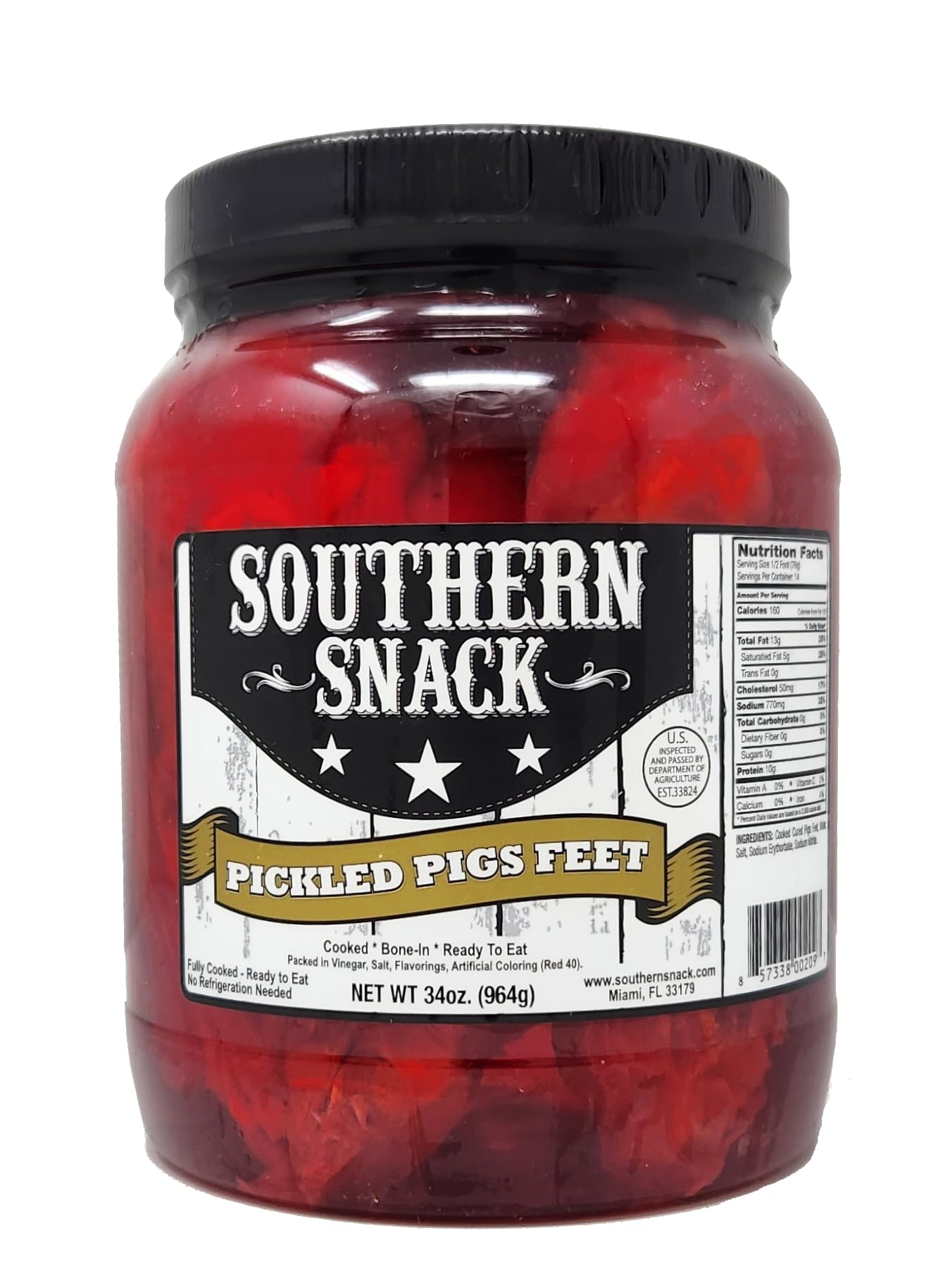 Generic Southern Snack Pickled Sausage, Eggs, and Pigs Feet Half Gallon Sized Jar, 32 oz. (Eggs)