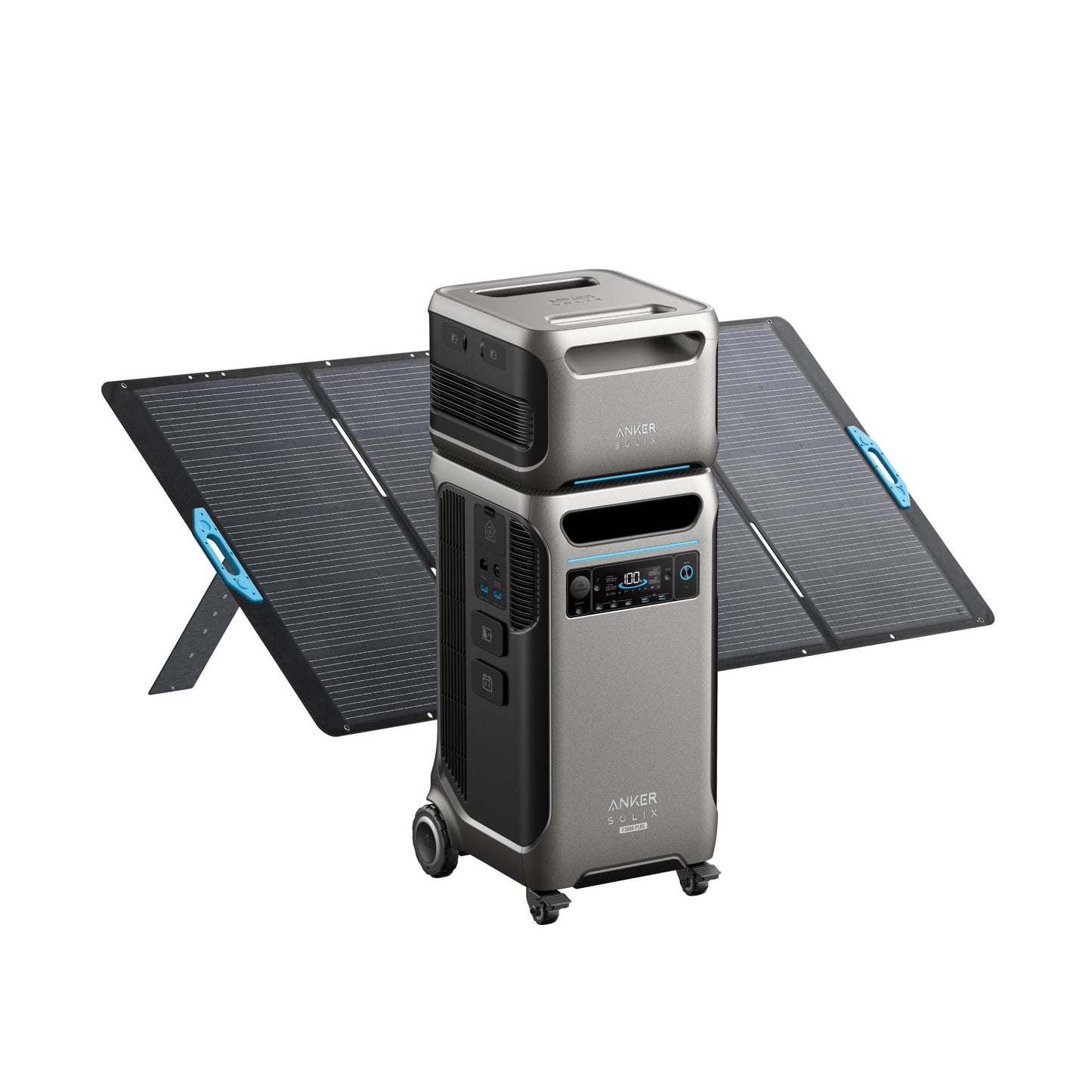 Anker SOLIX F3800 Plus Portable Power Station with 400W Solar Panel, 3,840Wh, 6,000W AC Output, 120V/240V, Generators for Home Use, Works with Generator, For Power Outages, RVs, and Emergencies