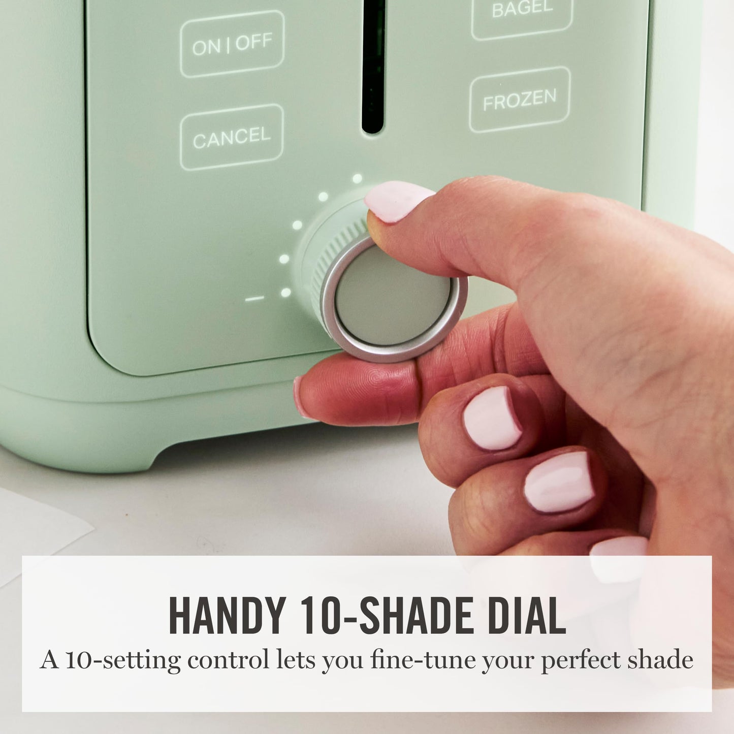 Martha Stewart 4 Slice Toaster, 10 Shade Settings with Defrost, Cancel, Bagel & Gluten-Free, Extra-Wide Self-Centering Slots for Waffles, Artisan Bread, Removable Crumb Tray, Cord Wrap,1800W, Honeydew