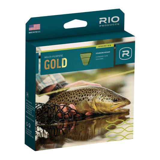 Rio Premier Gold Fly Line, Easy to Cast Flies from Size 2 to 22, Ultimate All-Around Fly Line with Ultra-Slick Performance, Moss/Gold, 90ft, WF5F