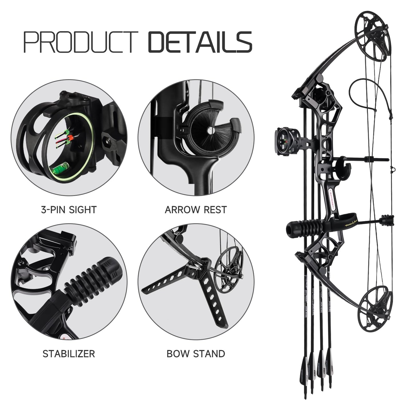 Bear Archery Cruzer G2 Right Hand Compound Bow - 0-70 lbs Draw Weight, 25"-31" Draw Length, Up to 320 fps, Hunting Bow Set