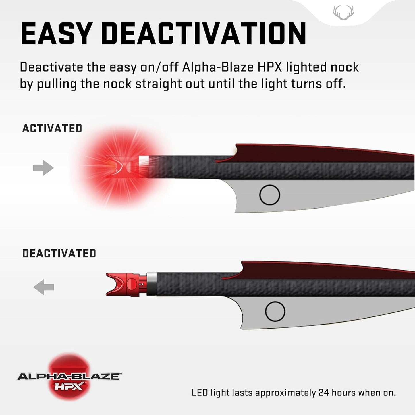 TenPoint CenterPunch HPX - Pack of Three - Lighted 20” Carbon Arrows with Red Alpha-Blaze HPX Nock - Essential for Flight Visibility