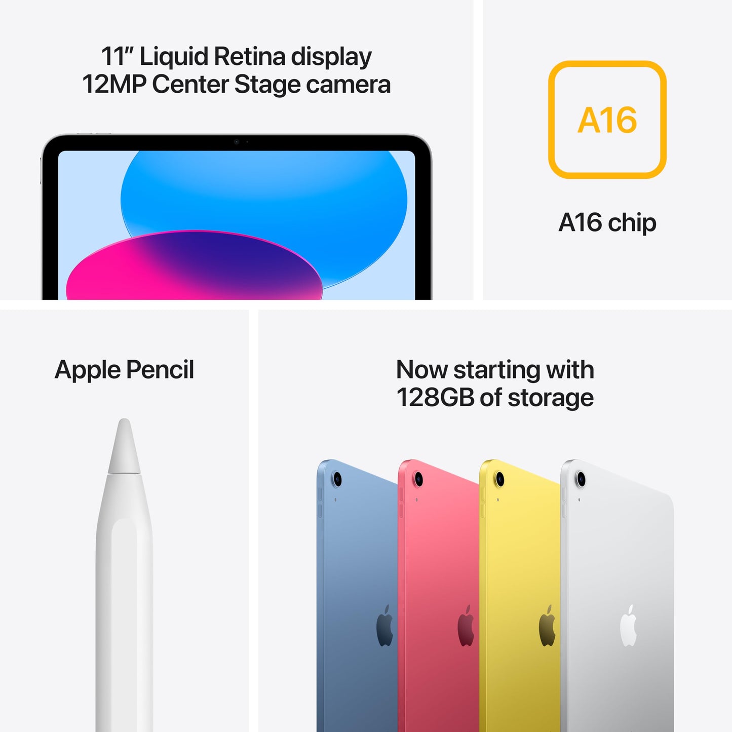 Apple iPad 11-inch: A16 chip, 11-inch Model, Liquid Retina Display, 512GB, Wi-Fi 6, 12MP Front/12MP Back Camera, Touch ID, All-Day Battery Life — Blue