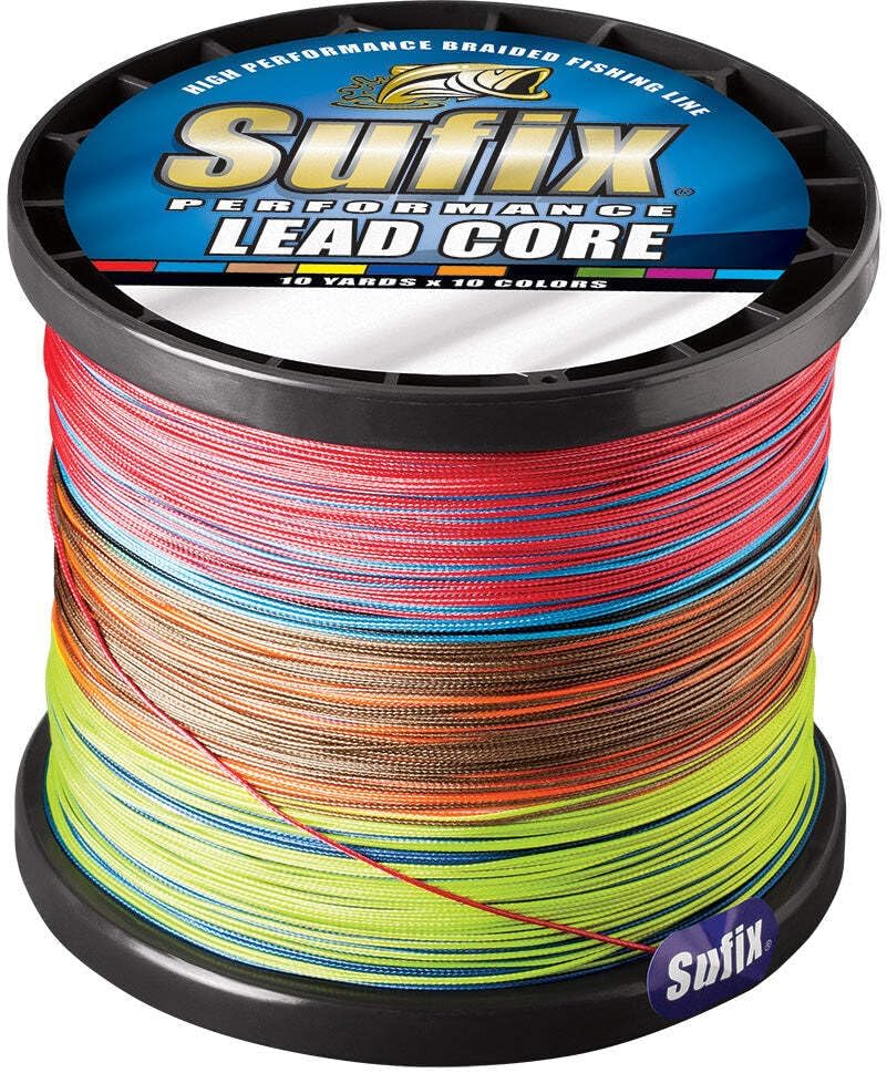 Sufix Performance Lead Core 27 lb Metered, High-Density Trolling Fishing Line with Metered Color Segments, Durable and Reliable for Precise Depth Control and Superior Trolling Performance, 600 Yards