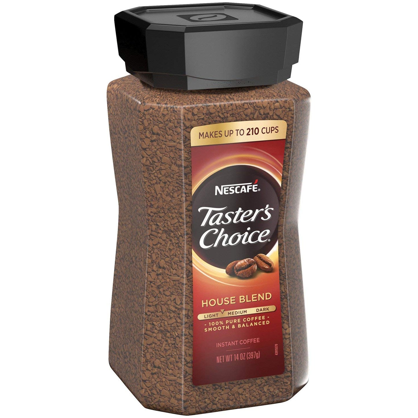 NESCAFÉ Taster's Choice Instant Coffee Light Medium Roast, House Blend, 2 Jars (7 Oz Each)