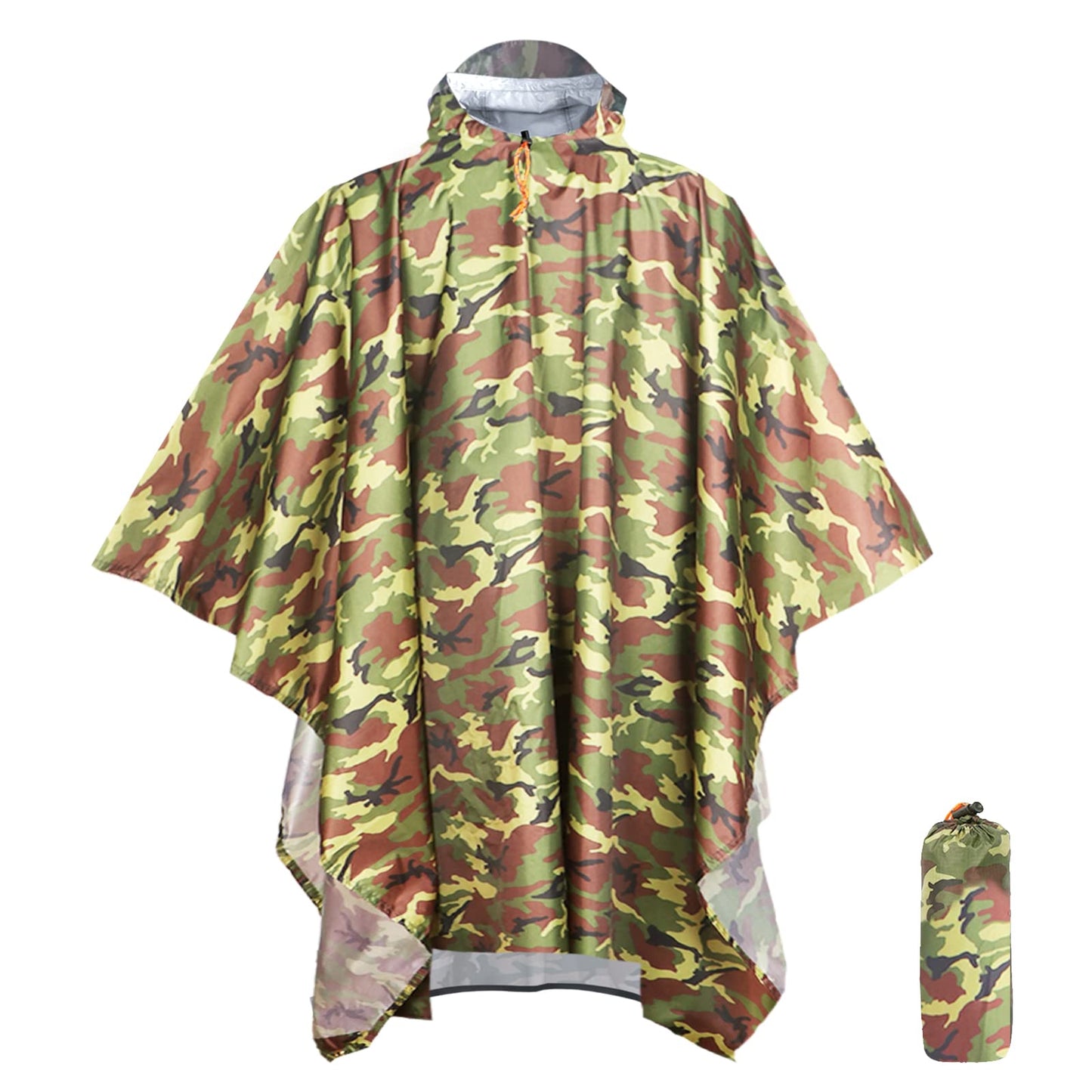 ANYOO Hooded Rain Poncho for Adults Waterproof Lightweight Rain Coat for Men Women Reusable Rain Jacket for Emergency Outdoor