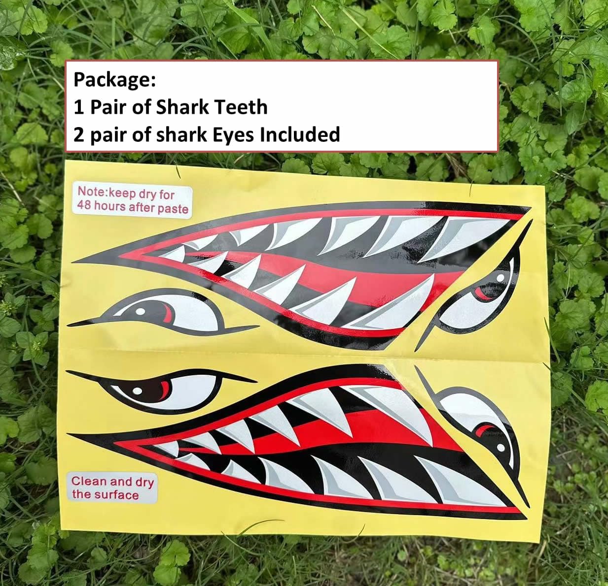Shark Teeth Mouth Reflective Decals Graphics Sticker Fishing Boat Canoe Car Truck Kayak Decals Accessories,14.8 x 5.0 inches