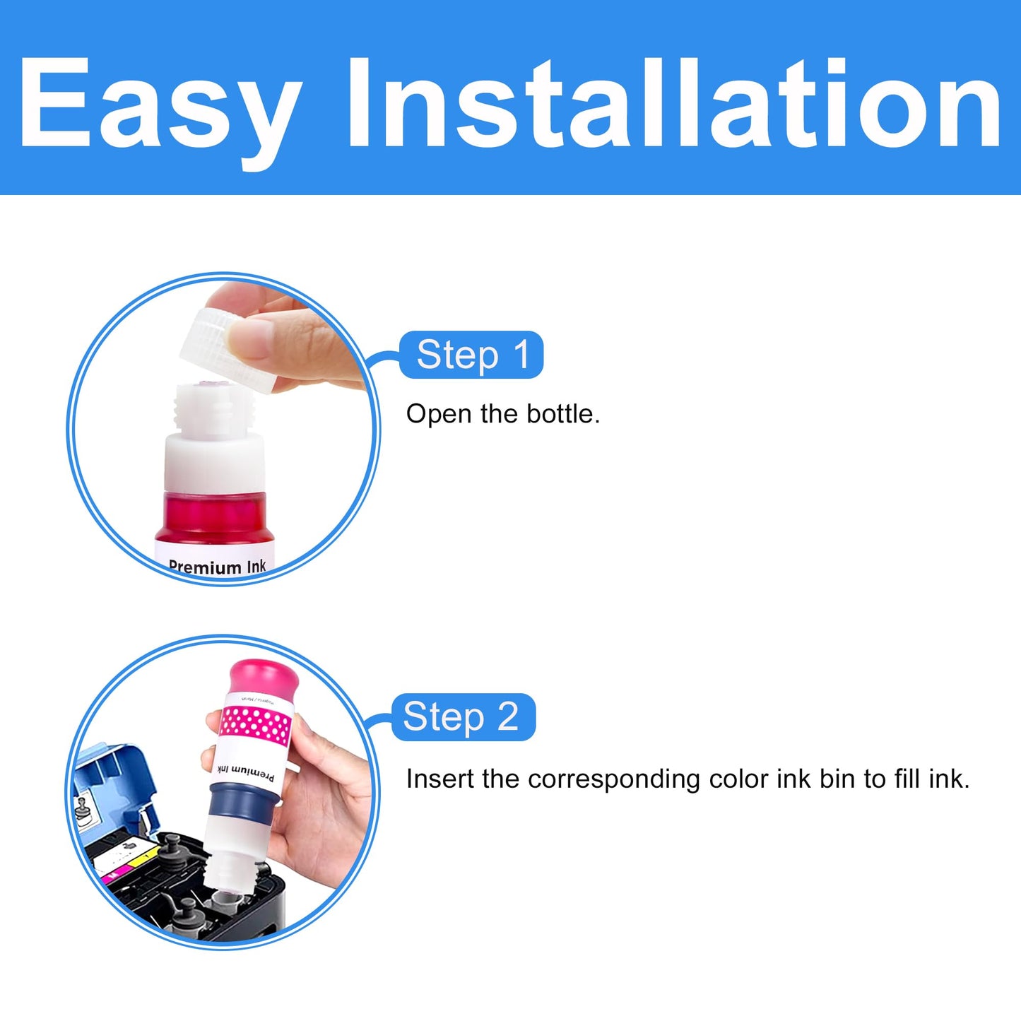 LCL Compatible GI-21 G3260 G3270 Ink Bottles Replacement for Canon 21 GI-21 GI21 Ink Refill Bottles for Canon G3260 G3270 G2260 G1220 G1230 G2270 MegaTank Printers (Black 170ML, CMY 70ML, 4-Pack)