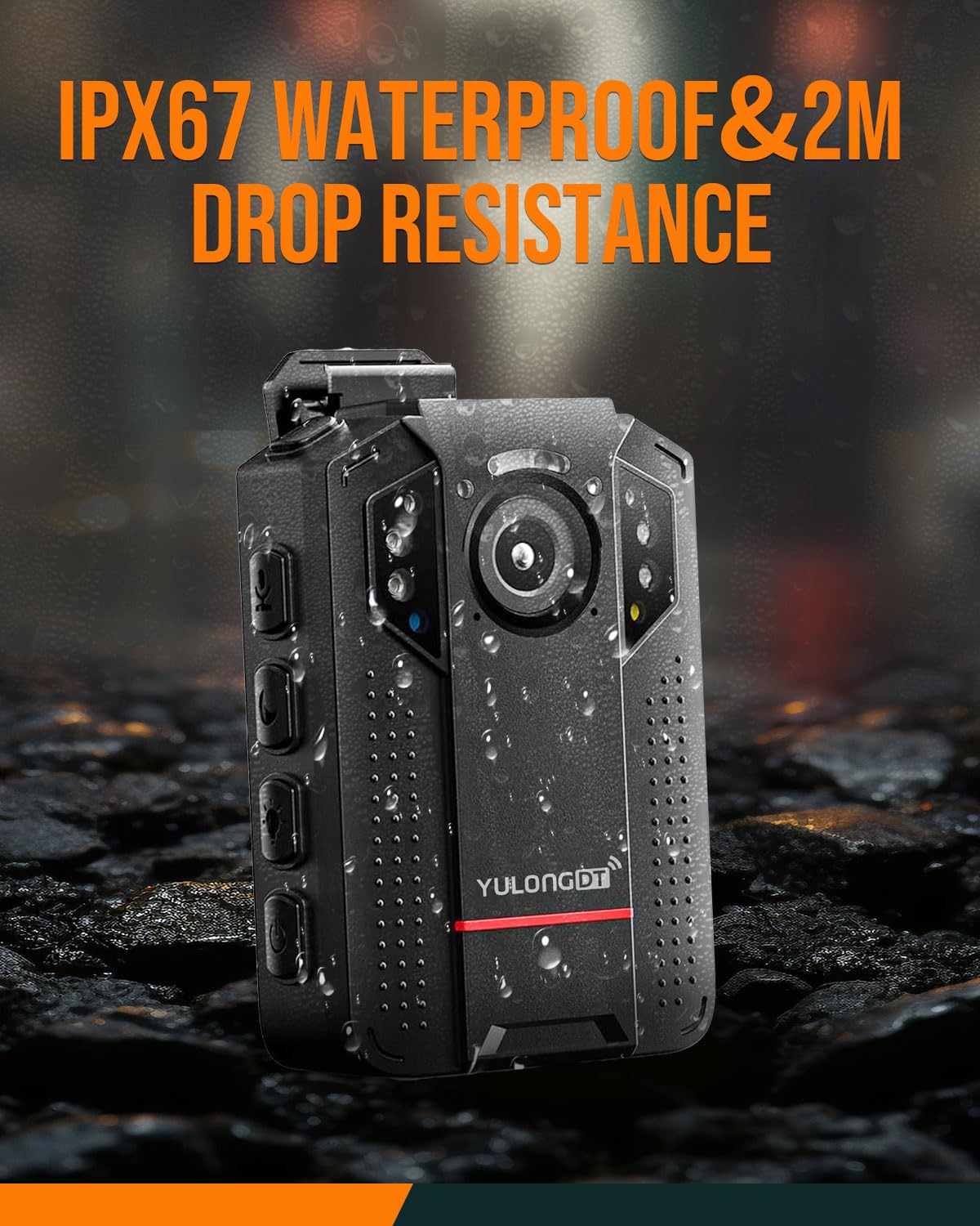 YULONGDT 128GB QHD 1440P Body Cameras with Audio and Video Recording, Multifunctional Body Camera with Night Vision,Loop Recording,3300mah Battery, Waterproof for Police,Delivering,Personal Recording