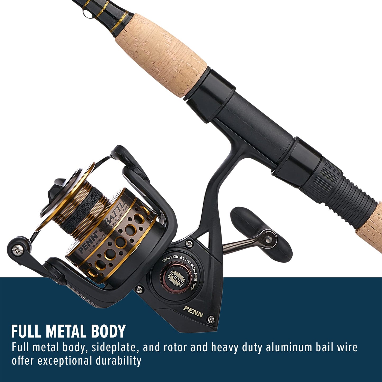 PENN Battle Spinning Reel and Fishing Rod Combo