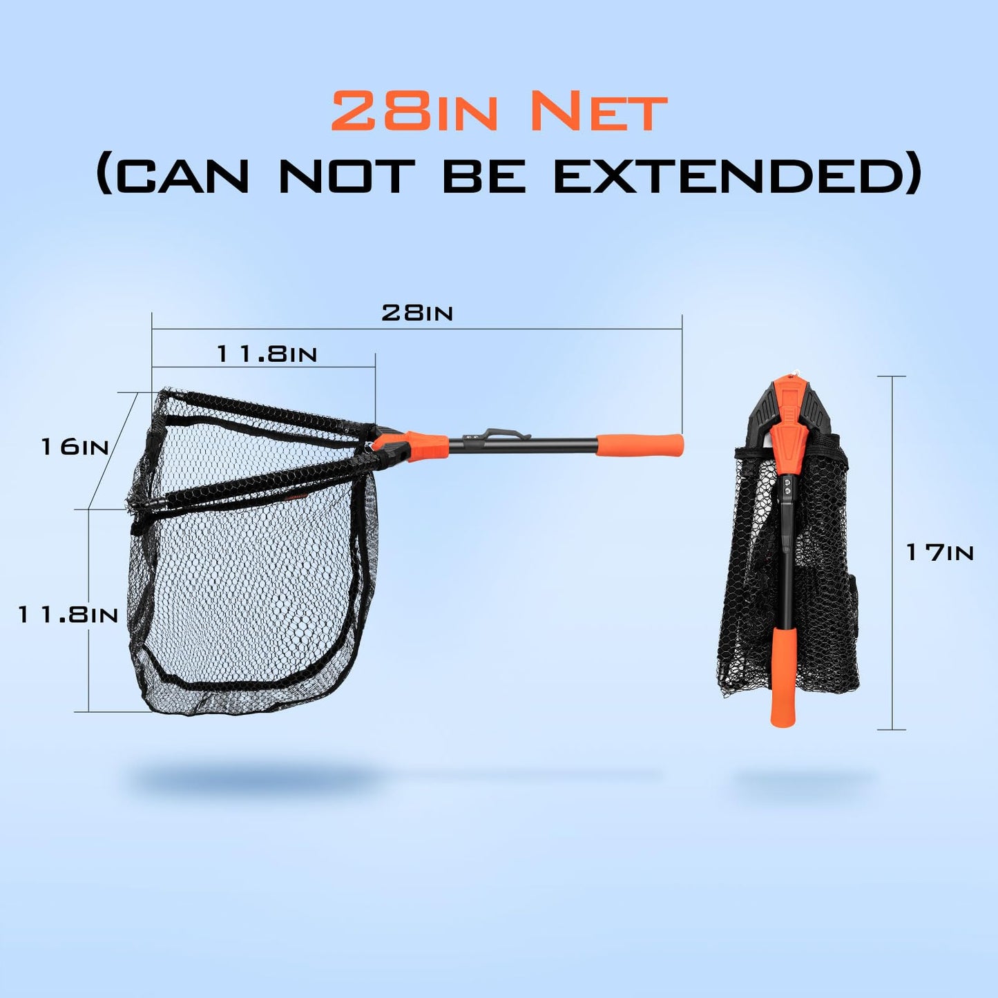 KastKing Pontus Fishing Net, Foldable & Lightweight Landing Net with Built in Length Scale, Strength Aluminum Handle, Fishing Gear and Gift for Men