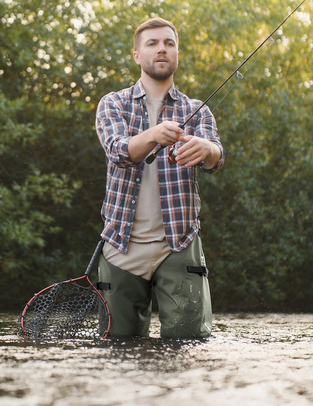 TIDEWE Hip Wader, Lightweight Hip Boot for Men and Women, 2-Ply PVC/Nylon Fishing Hip Wader Green Size 8