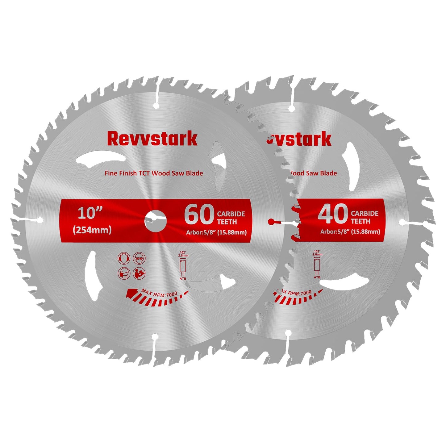 Circular Saw Blade 6-1/2" 24T&60T, Carbide Tipped Teeth, TCT Saw Blades for Cutting Various Wood, Plastic and Composite Materials, 5/8" Arbor, Fit Dewalt Craftsman Ryobi Milwaukee