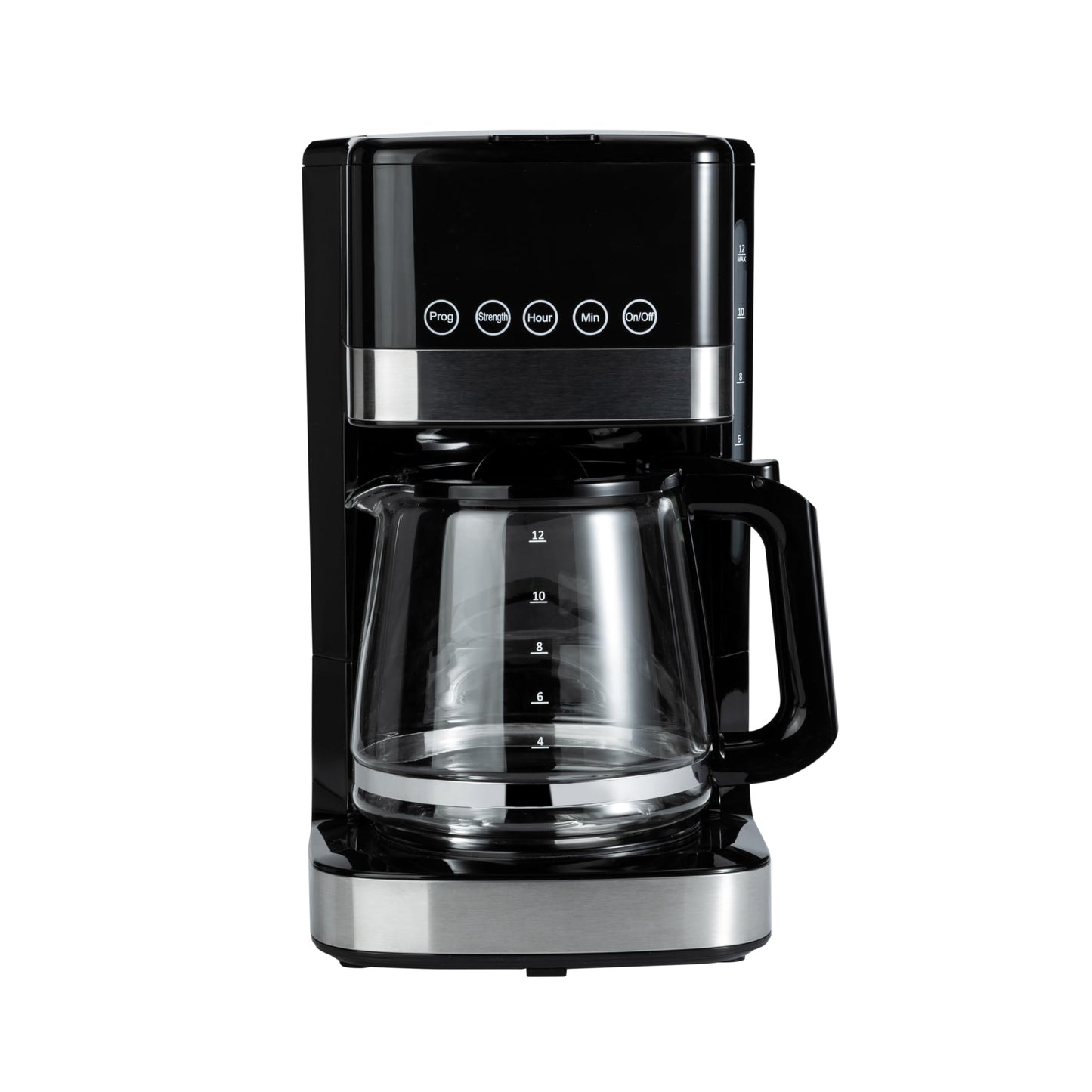 Amazon Basics Coffee Makers, 12-Cup Coffee Machines with Reusable Filter, Coffee Pots, Black & Stainless Steel