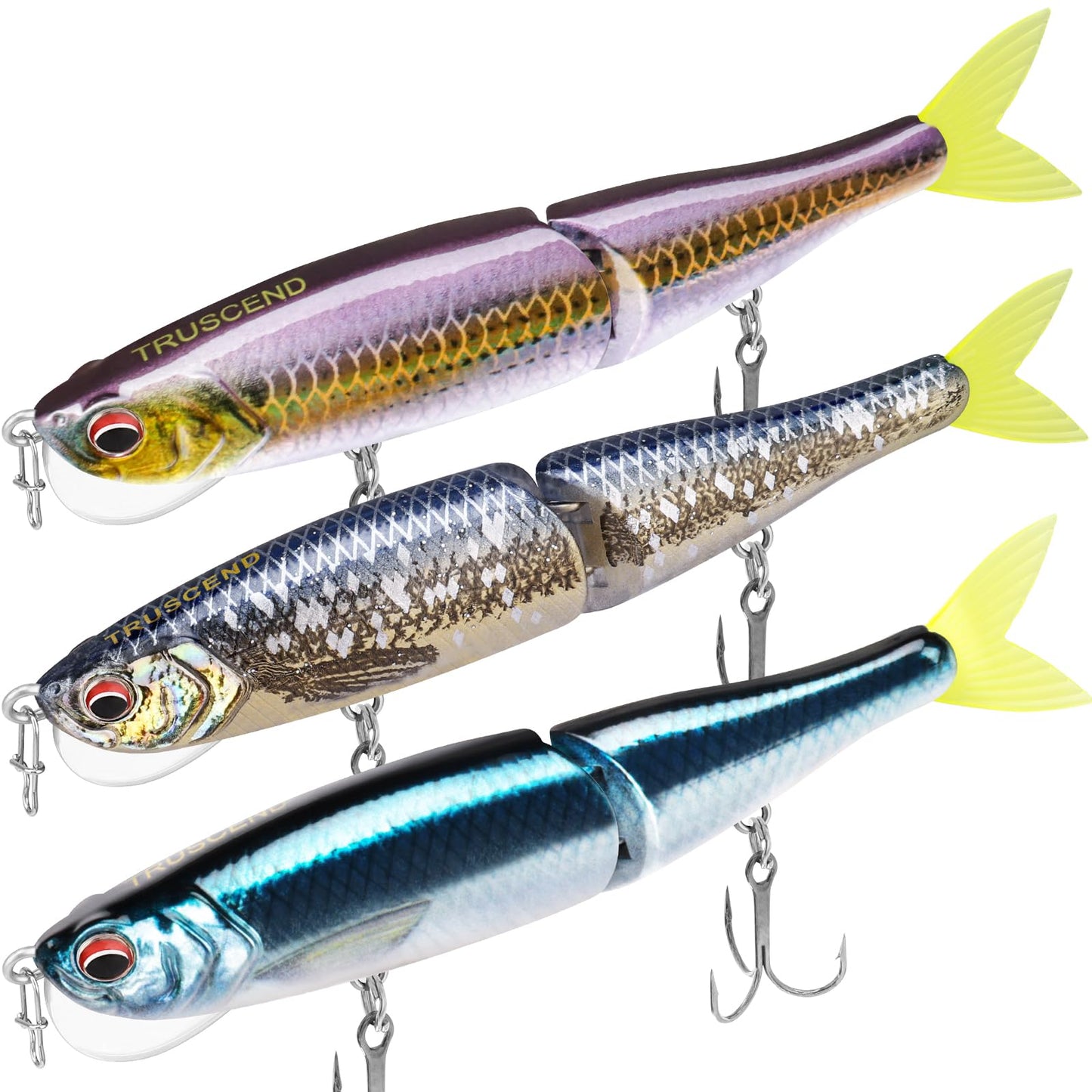 TRUSCEND Swimmax for Saltwater and Freshwater, Realistic Fishing Lures for Bass Trout Crappie Walleye Pike Bluegill Salmon, Swimbait for Bass Fishing, Amazing Fishing Gear Gifts for Family Fishing