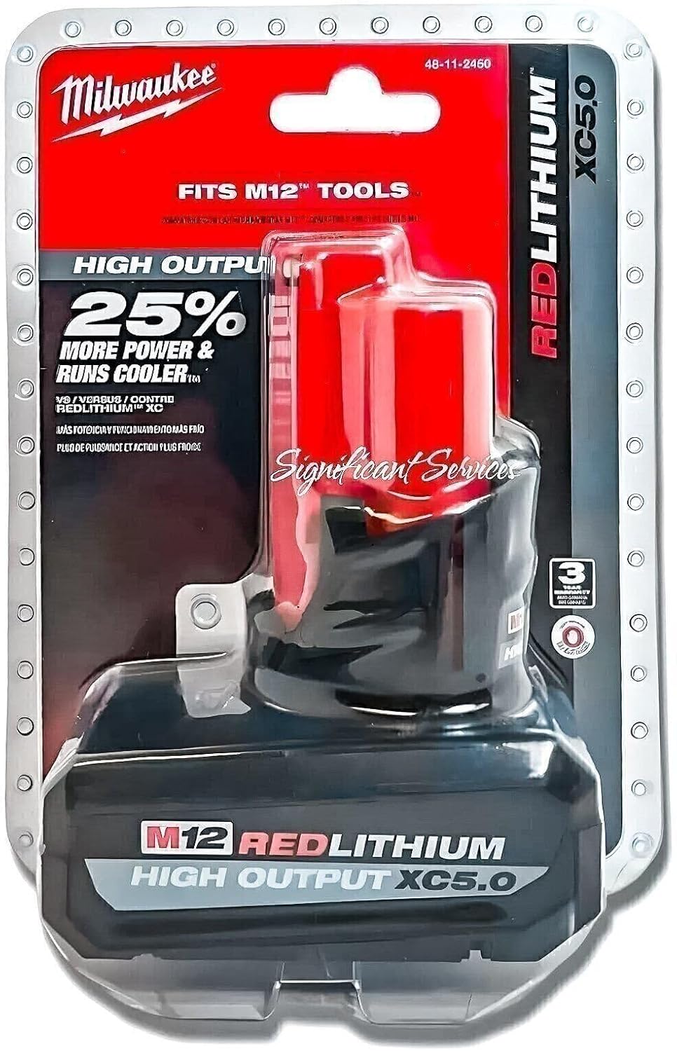 Milwaukee 48-11-2450 12V Lithium-Ion High Output 5Ah Battery Pack (G0803029)