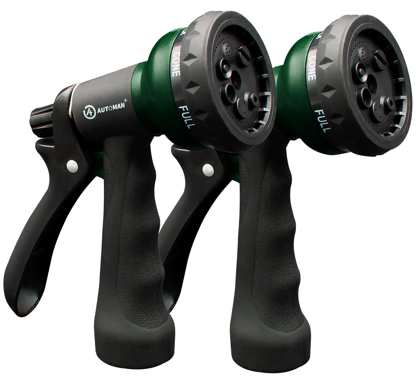 AUTOMAN-Garden-Hose-Nozzle, ABS Water Spray Nozzle with 7 Adjustable Watering Patterns, Slip Resistant for Watering Plants, Lawn& Garden, Washing Cars, Cleaning, Showering Pets & Outdoor Fun.