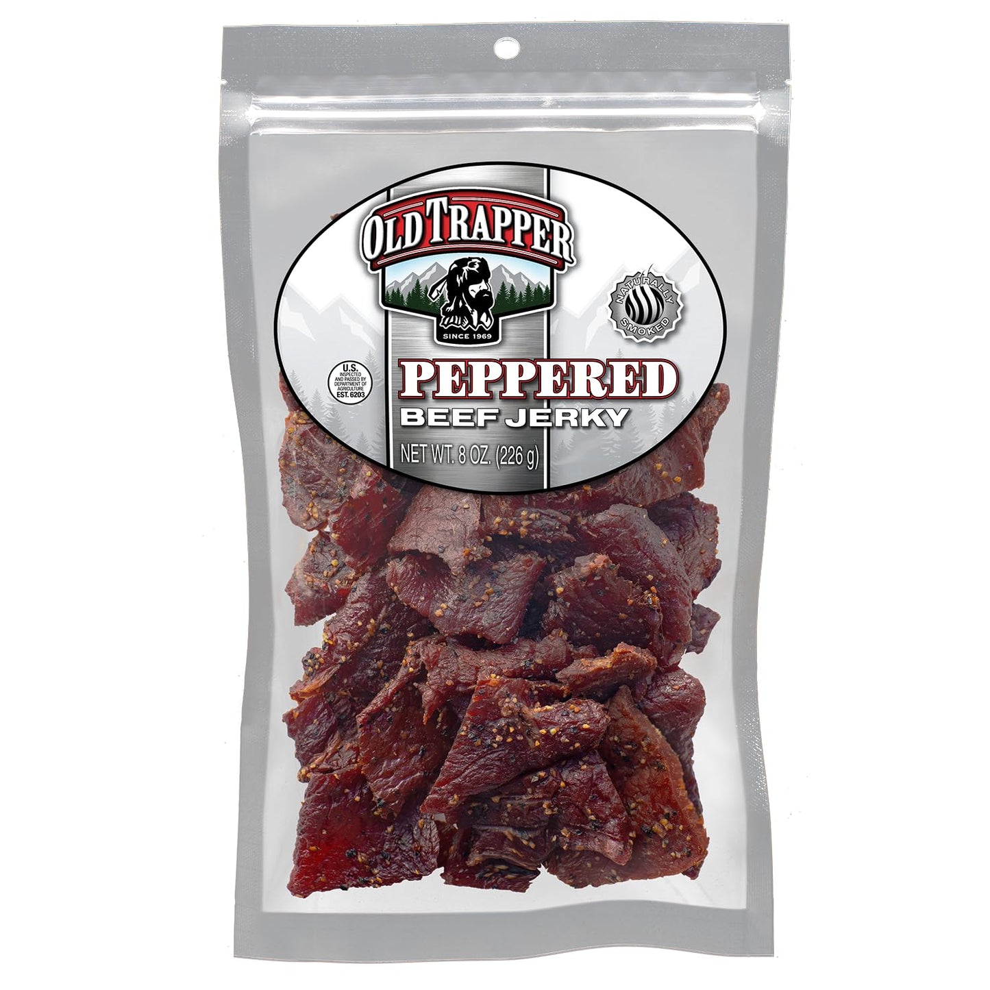 Old Trapper Beef Jerky, Old-Fashioned 10-Ounce Bag, Tender Meat Snacks for Lunches or Between Meals, 11 Grams of Protein, Zero Grams of Fat, and 70 Calories per Ounce (Pack of One)
