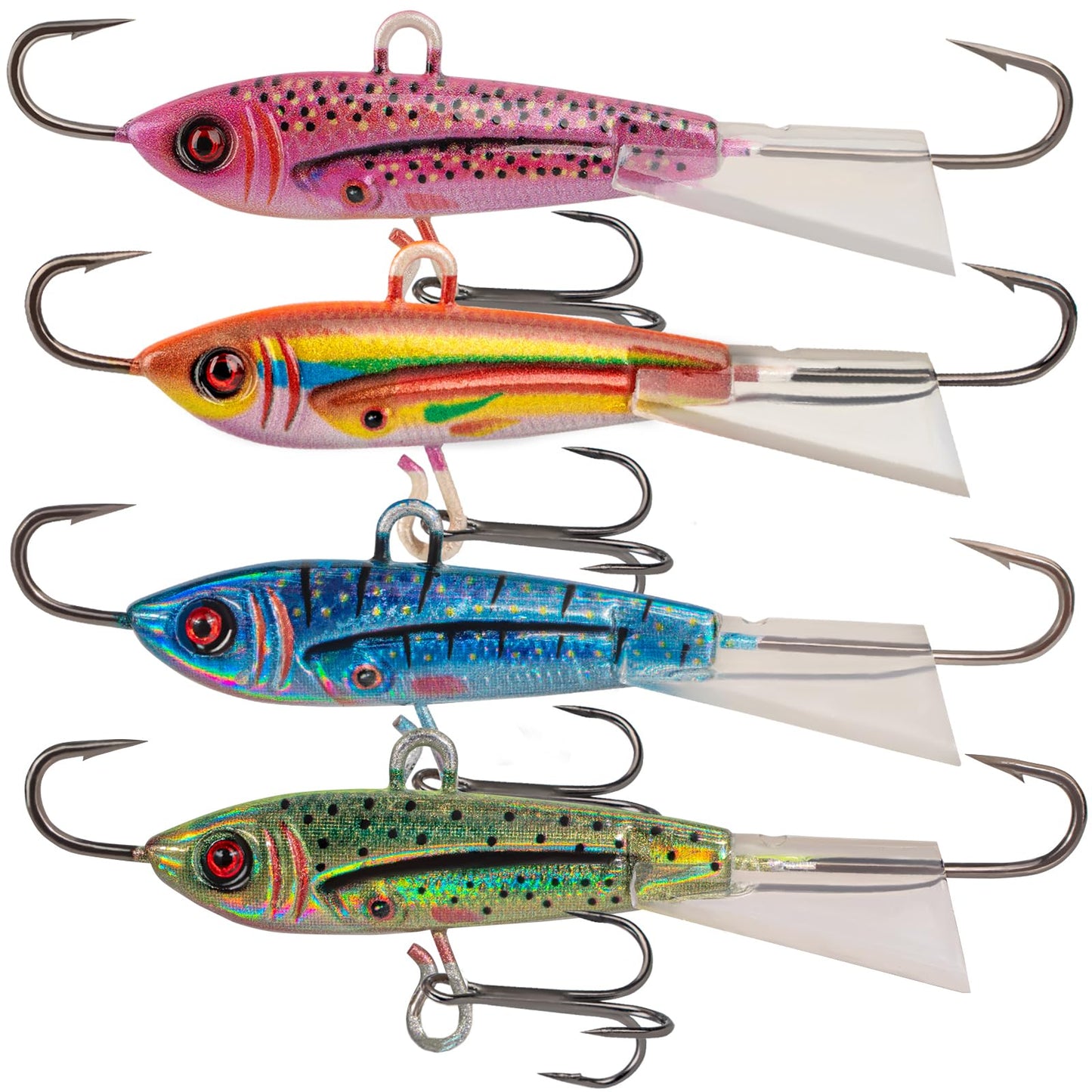 THKFISH Ice Fishing Jigs Ice Fishing Lures Ice Fishing Gear for Crappie, Panfish, Walleye, Bluegill Vertical Jigs Kit Ice Fishing Tackle 4PCS/8PCS 10g(0.35oz) 18g(0.63oz)