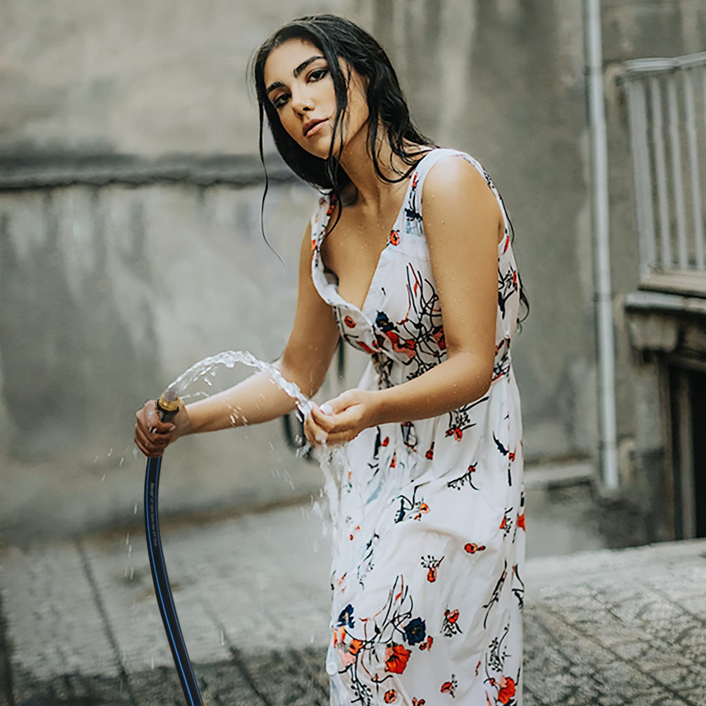 Fevone 50ft Heavy Duty Garden Hose – 5/8" ID, 600 PSI, Hybrid Polymer, Kink-Resistant, Flexible, Durable, 3/4" GHT Solid Brass Fittings