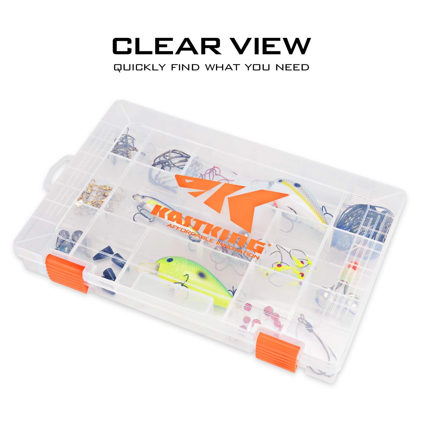 KastKing Tackle Boxes, Plastic Box, Plastic Storage Organizer Box with Removable Dividers - Fishing Tackle Storage - Box Organizer - 2 Packs /4 Packs Tackle Trays - Parts Box
