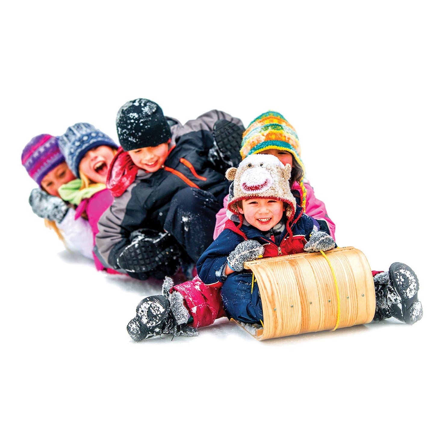 Flexible Flyer Wood Toboggan. Snow Sled Adults & Kids, 6'