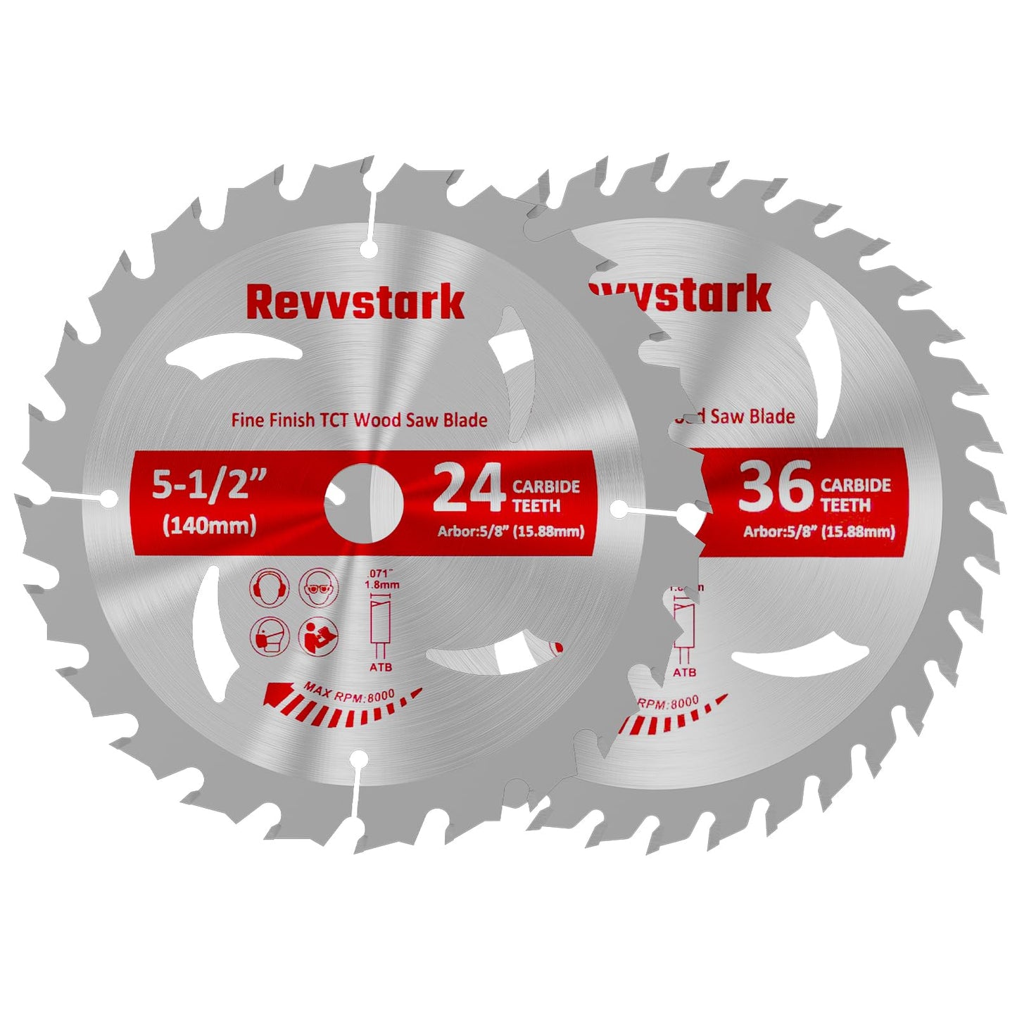 Circular Saw Blade 6-1/2" 24T&60T, Carbide Tipped Teeth, TCT Saw Blades for Cutting Various Wood, Plastic and Composite Materials, 5/8" Arbor, Fit Dewalt Craftsman Ryobi Milwaukee