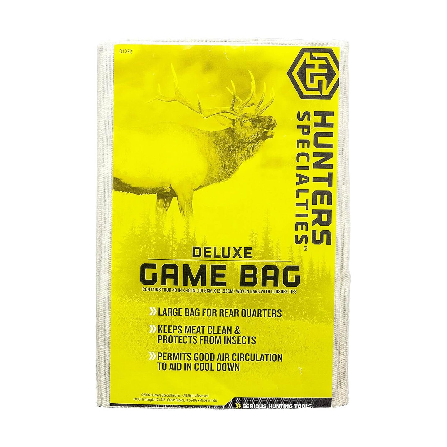 Hunters Specialties Game Bag | XL Deluxe Size Reusable Washable Heavy-Duty Canvas Field Dressing Game Bags, 42" X 72"