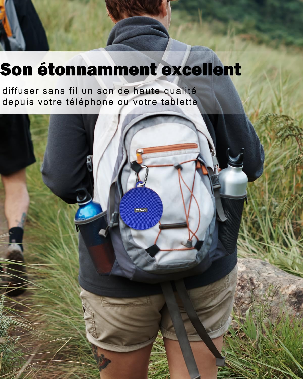 Inwa Portable Bluetooth Speaker, Bike Speakers with Speed Display, Wireless Speaker with 480 Mins Super Long of Playtime. Decent Sound, Compact Size and Loudness for Riding, Hiking, Showering, Golfing