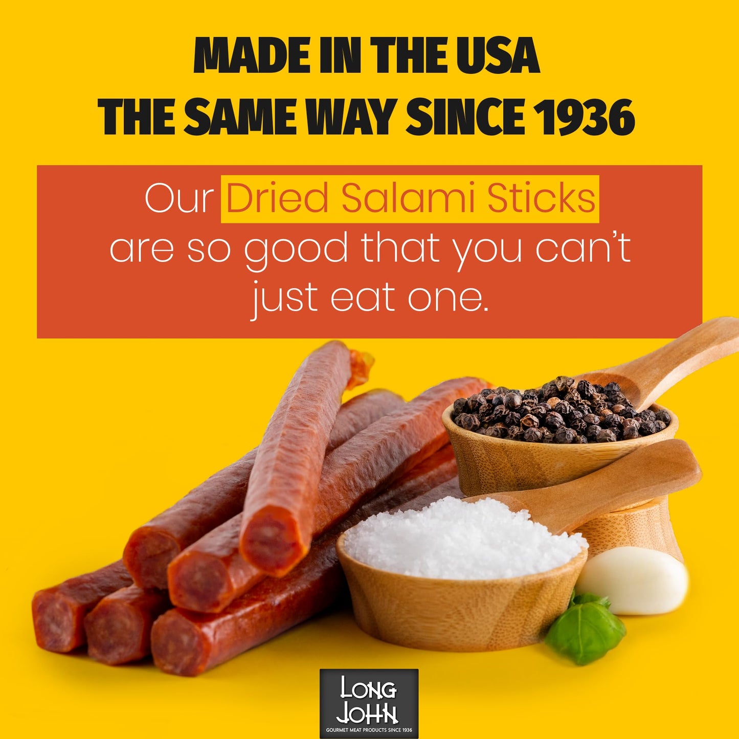 Long John Snacks Italian Style Dried Salami Stix – Premium Italian Blend Hand Crafted Pork & Beef Cuts – Gluten-Free, Bold Flavor & Low Heat – Smoked & Italian-Style Dried to Perfection - 16oz.