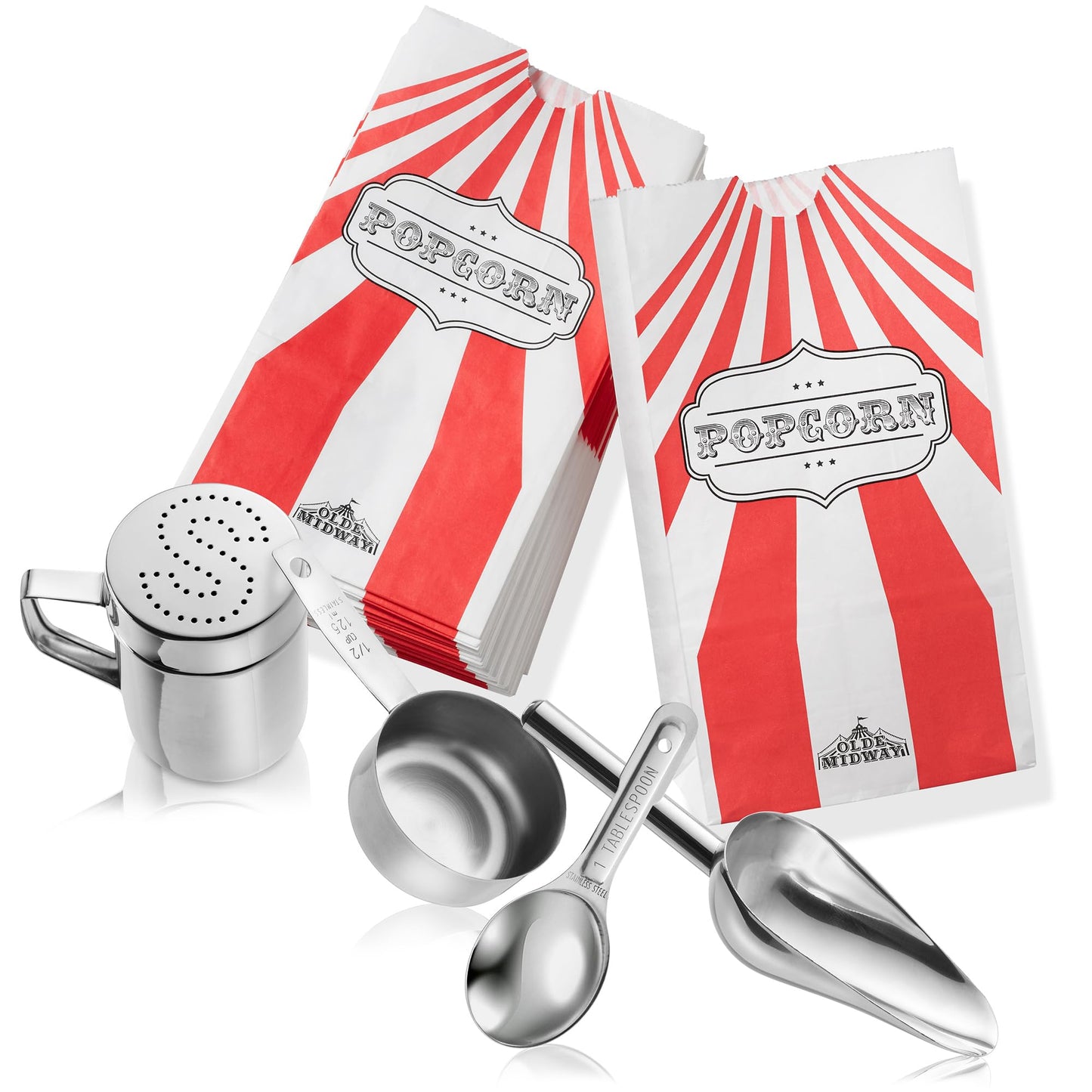 Olde Midway Movie Theater-Style Popcorn Machine Maker with Cart and 10-Ounce Kettle - Red, Vintage-Style Popper on Wheels