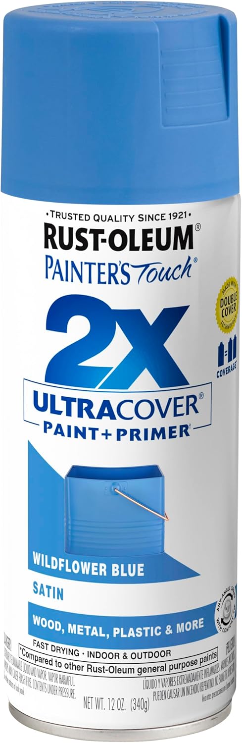 Rust-Oleum 331182 Painter's Touch 2X Ultra Cover Spray Paint, 12 oz, Ultra Matte Black