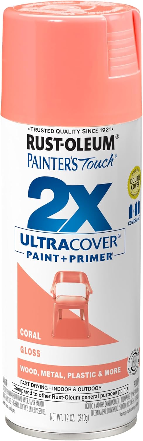 Rust-Oleum 331182 Painter's Touch 2X Ultra Cover Spray Paint, 12 oz, Ultra Matte Black