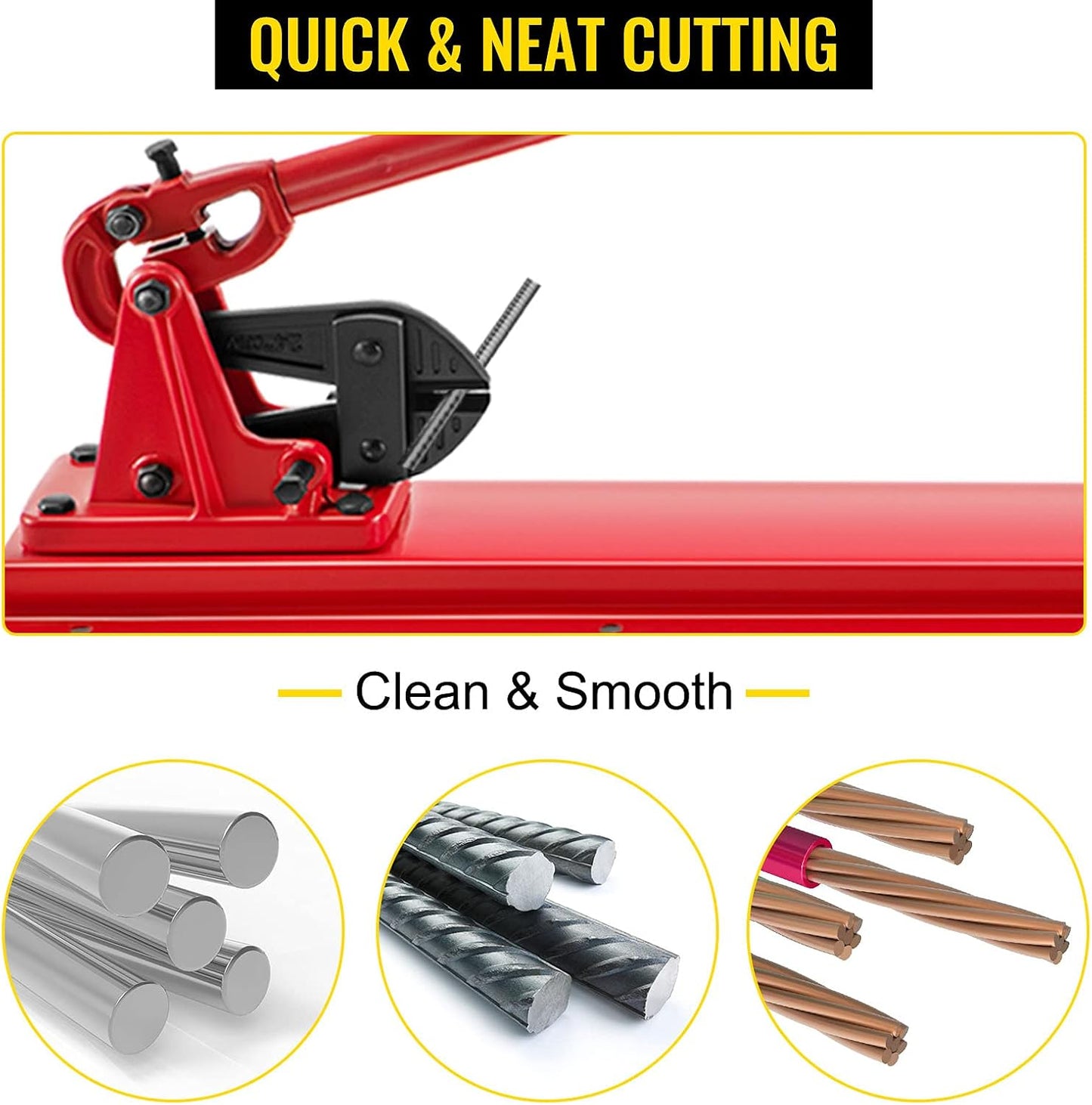 VEVOR Bench Swager Tool 24" Wire Rope Swaging Tool w/Crimper Cable Bolt Cutter Head Bench Crimper 1/16"-3/16" Aluminum/Copper Sleeves Bench Cable Alloy Steel Crimper Swager for1/2" Wire Rope Ferrules