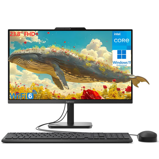 Lenovo 24 23.8" FHD All-in-One Desktop Computer for Home Office, Intel 4-Core Processor (Beats i3-1110G4), 32GB DDR4 RAM, 1TB PCIe SSD, WiFi 6, Bluetooth, Business AIO, Windows 11 Pro, Vent-Hear