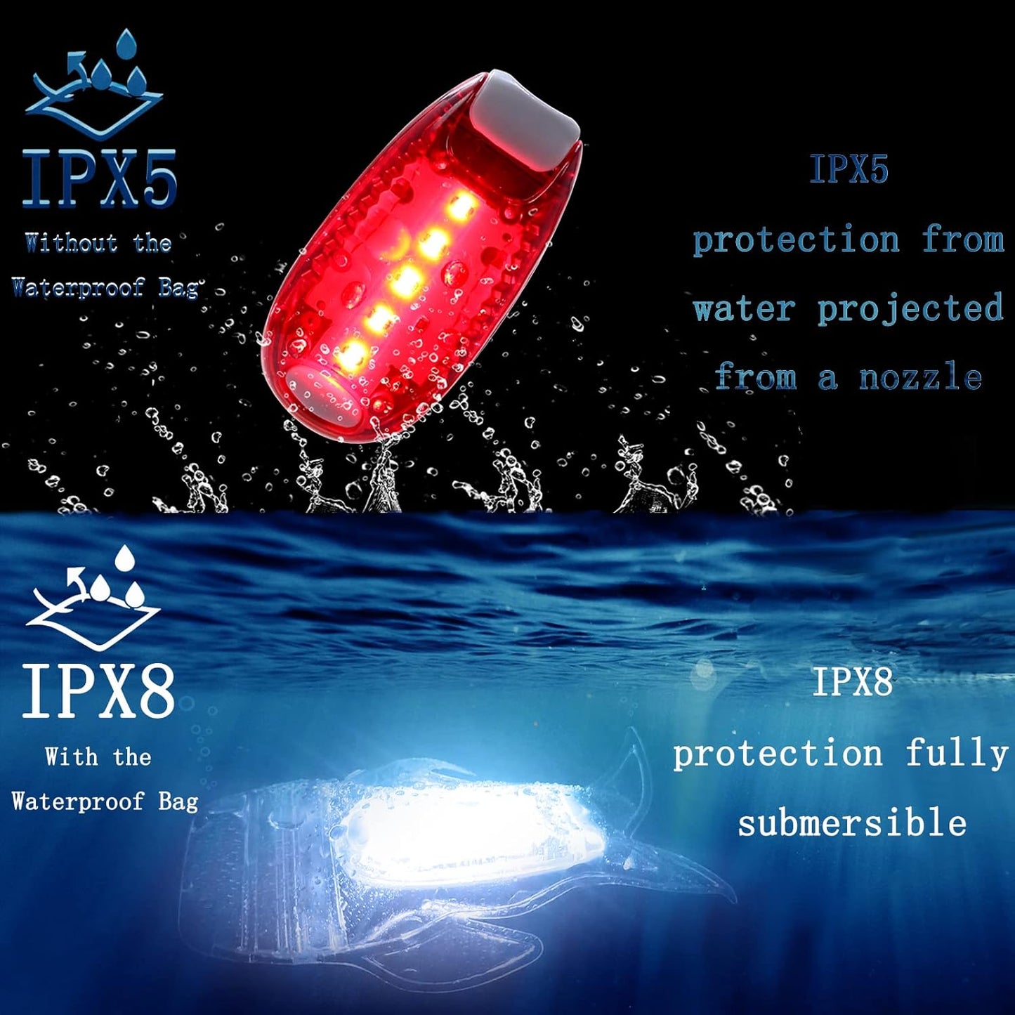 6pcs Navigation Lights for Boats Kayak, LED Safety Light, 3 Types Flashing Mode, Easy Clip-On Kit for Boat Bow, Stern, Mast, Paddles, Pontoon, Kayaking Accessories, Yacht, 12PCS Extra Batteries